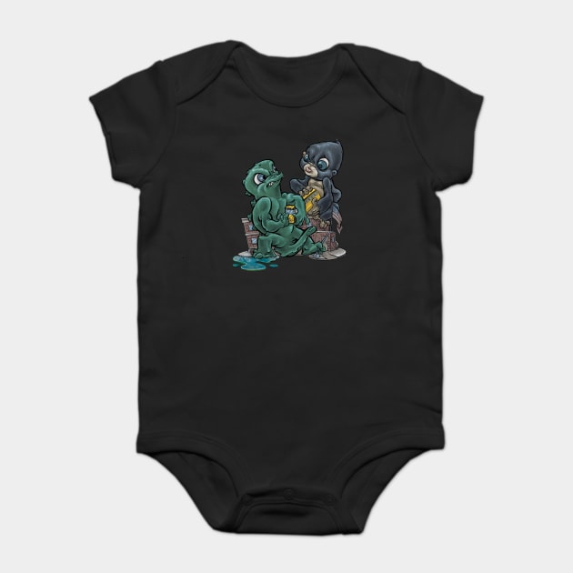 Zilla vs Kong Baby Bodysuit by majanation